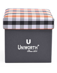 Orange Check Cufflink Tie Set