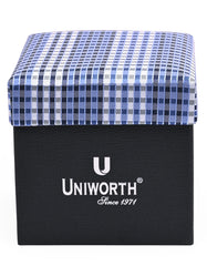 Blue Check Cufflink Tie Set