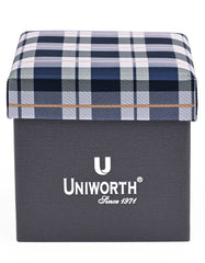 Navy Check Cufflink Tie Set
