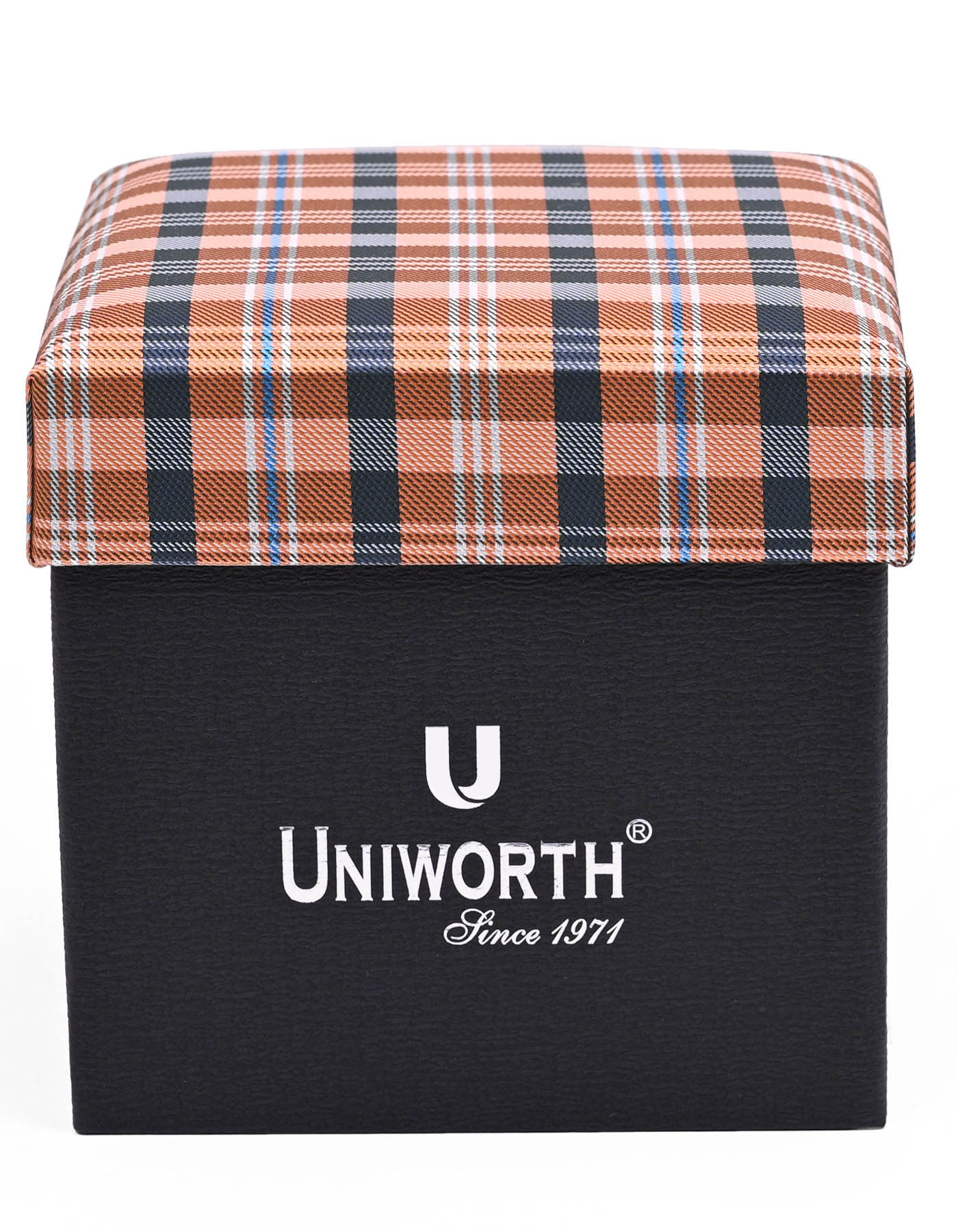 Orange Check Cufflink Tie Set