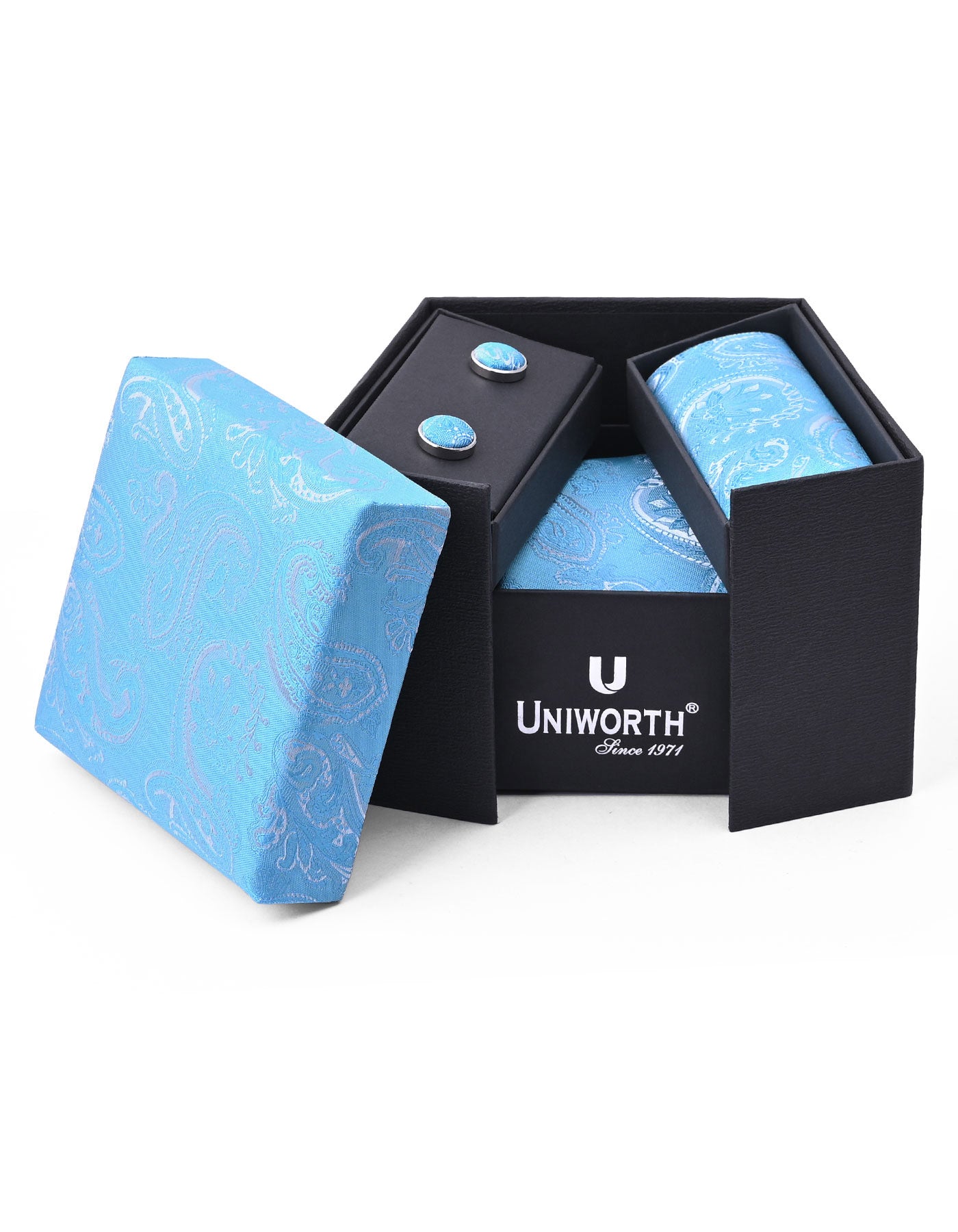 Ferozi Paisley Cufflink Tie Set