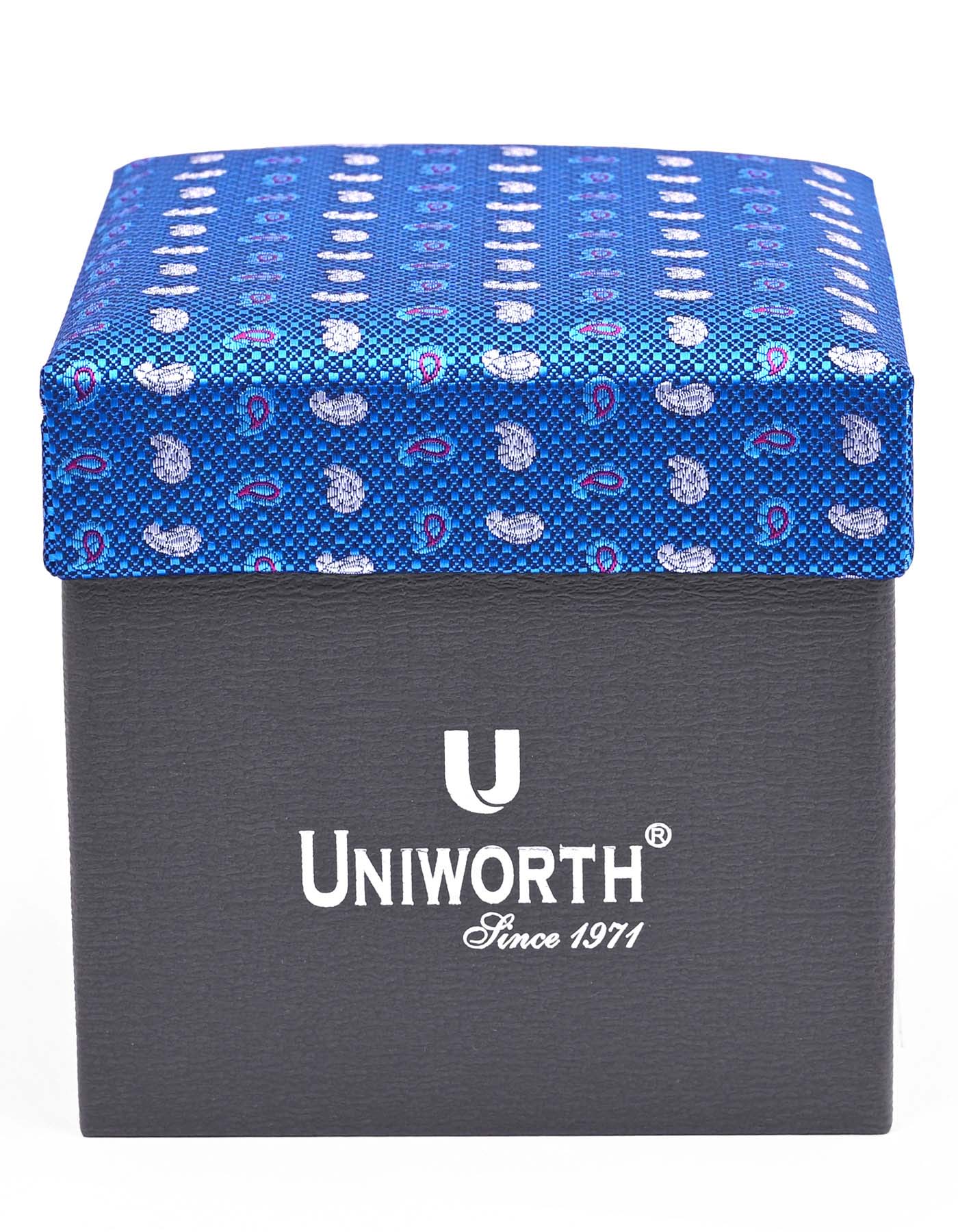 Blue Paisley Cufflink Tie Set