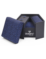 Navy Self Cufflink Tie Set