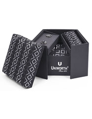Black Texture Cufflink Tie Set