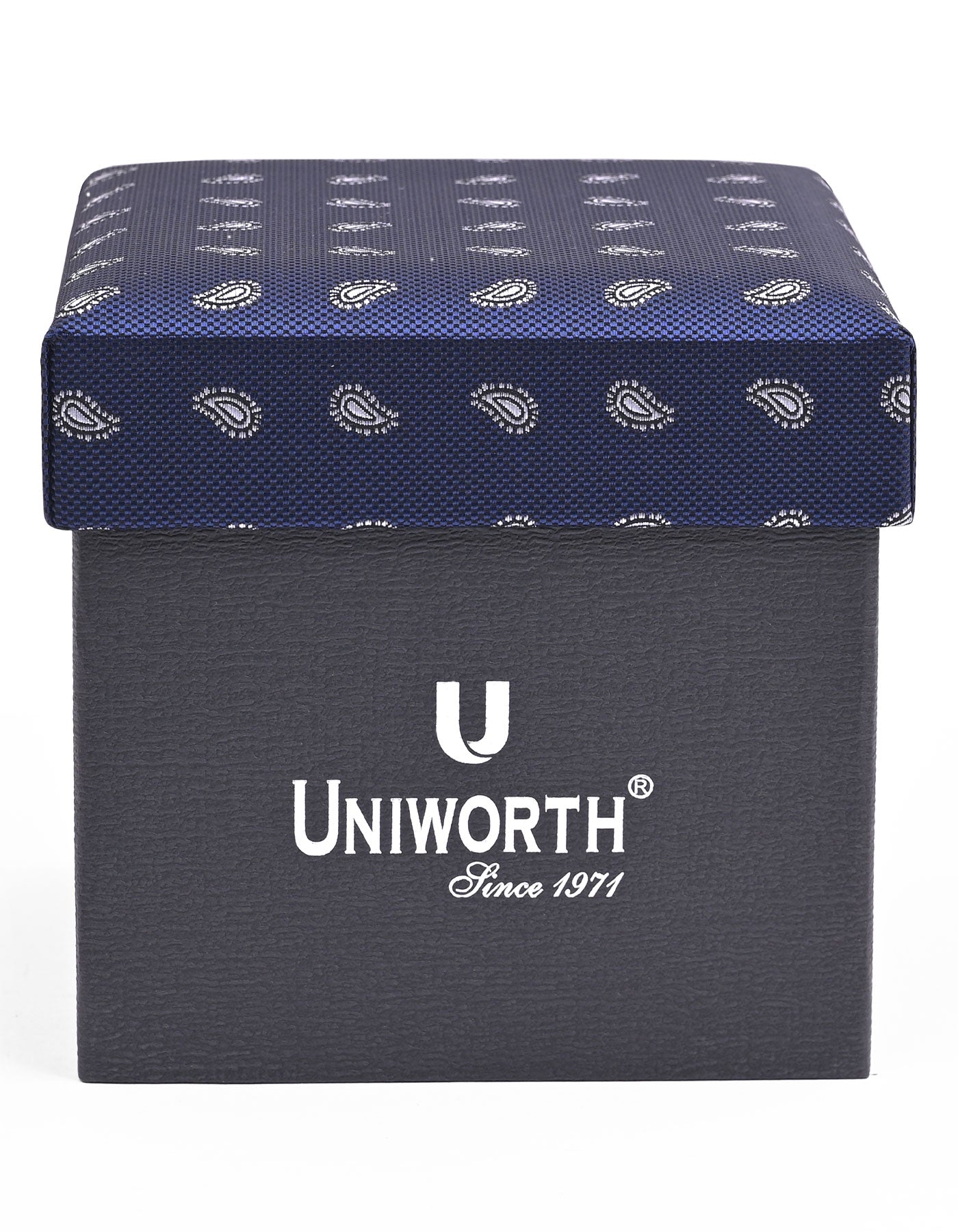 Navy Paisley Cufflink Tie Set