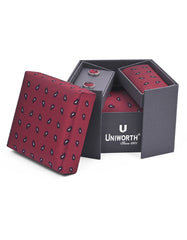Red Paisley Cufflink Tie Set