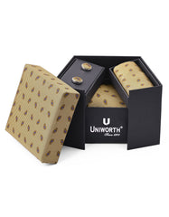 Golden Paisley Cufflink Tie Set