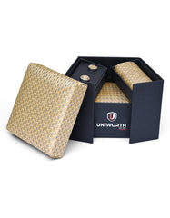 Beige Dotted Cufflink Tie Set