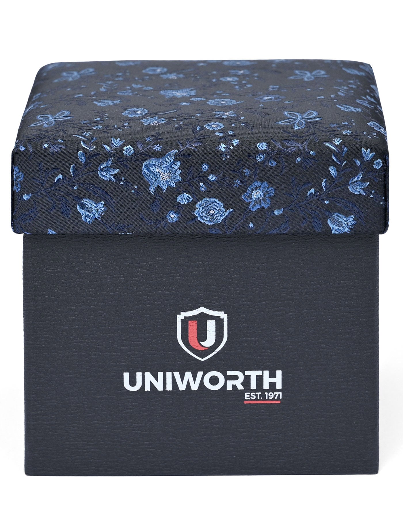 Blue Floral Cufflink Tie Set