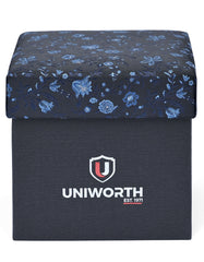 Blue Floral Cufflink Tie Set