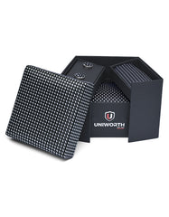 Black Geometric Cufflink Tie Set
