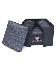 Grey Dotted Cufflink Tie Set