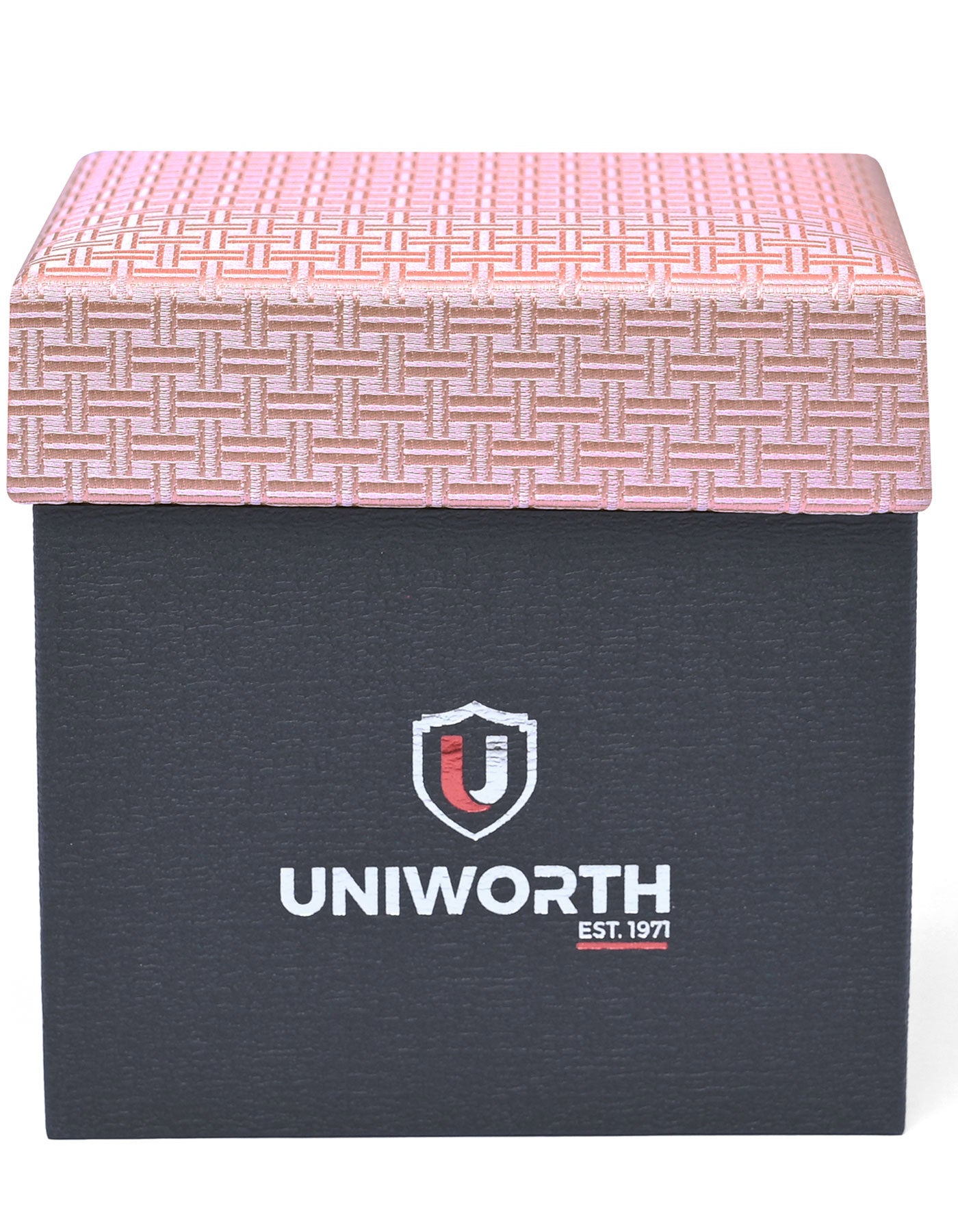 Pink Geometric Cufflink Tie Set