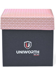 Pink Geometric Cufflink Tie Set