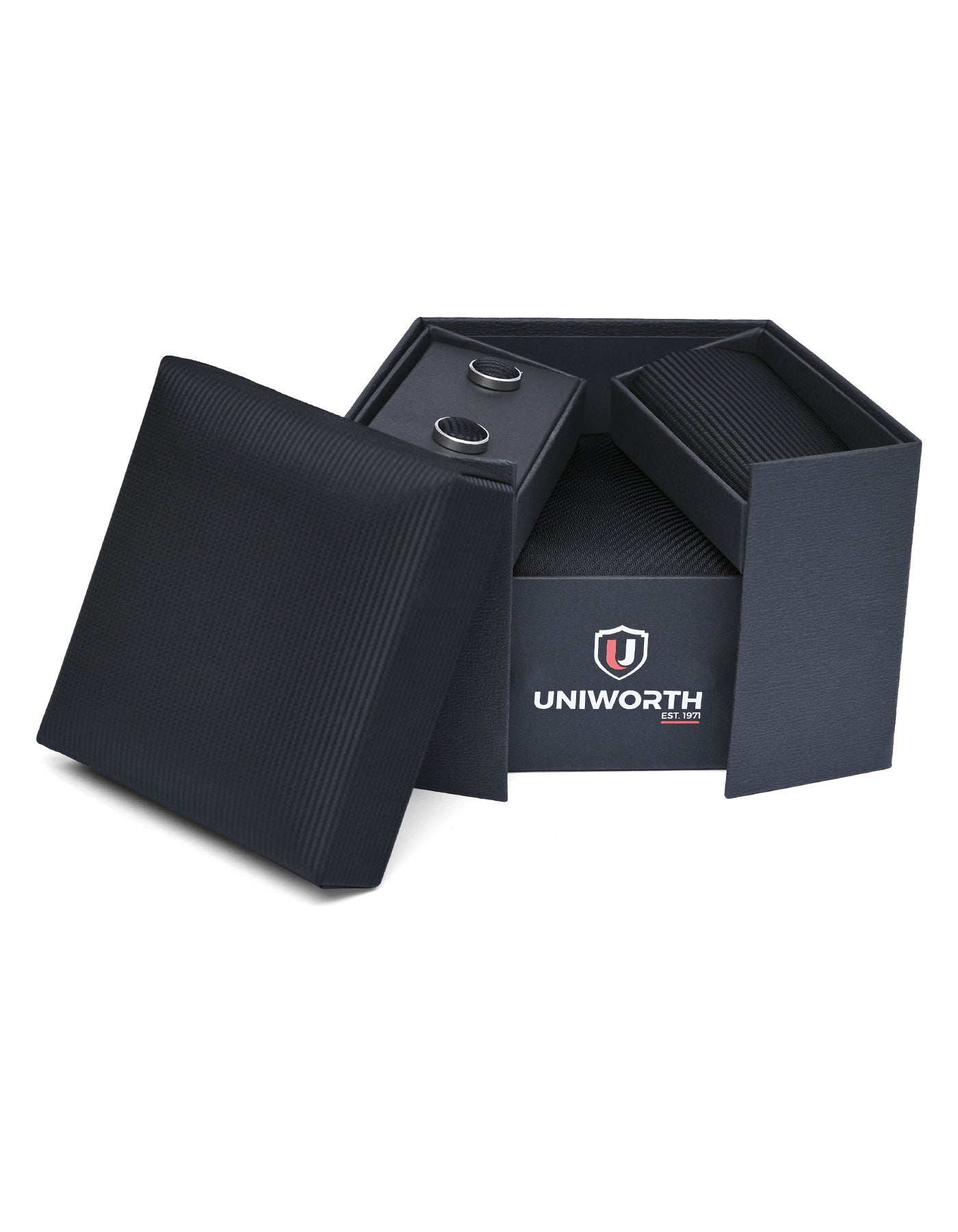 Black Stripe Cufflink Tie Set