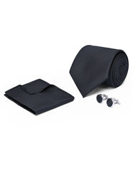 Black Stripe Cufflink Tie Set