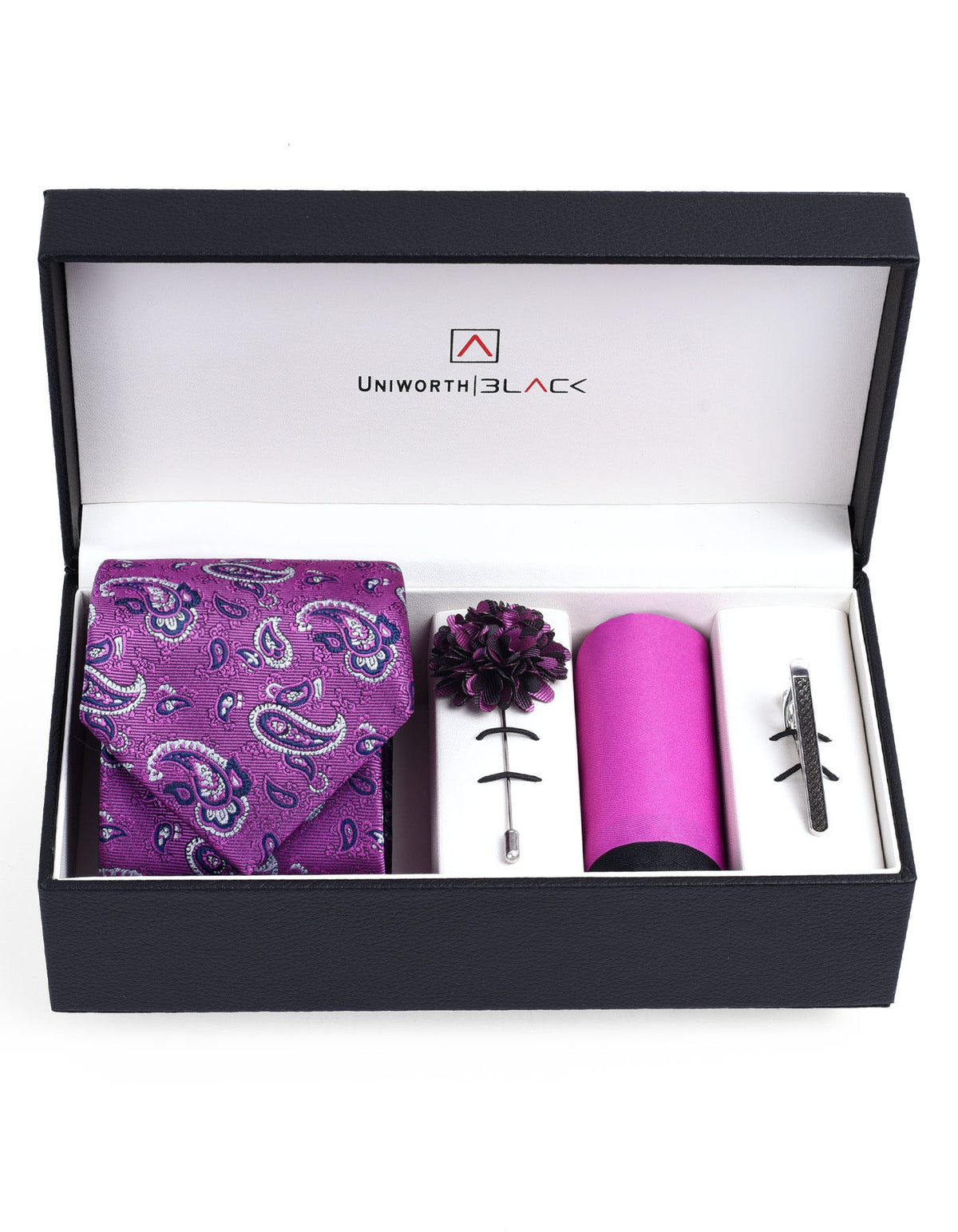 Purple/Navy Paisley Men Accessories Box