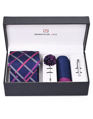 Navy/Purple Argyle Men Accessories Box
