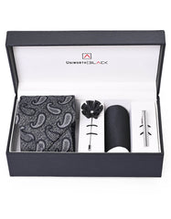 Grey/Black Paisley Men Accessories Box