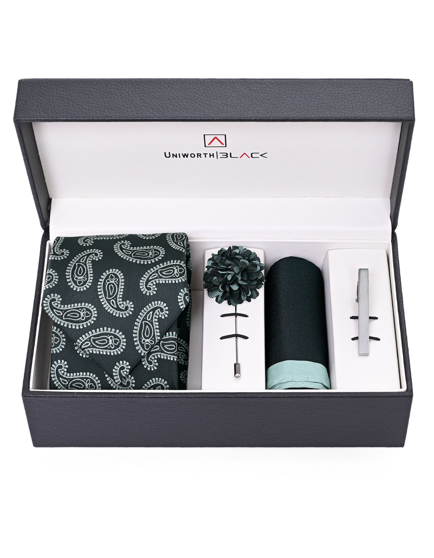 Black/Green Paisley Men Accessories Box