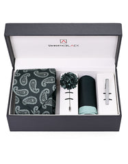 Black/Green Paisley Men Accessories Box