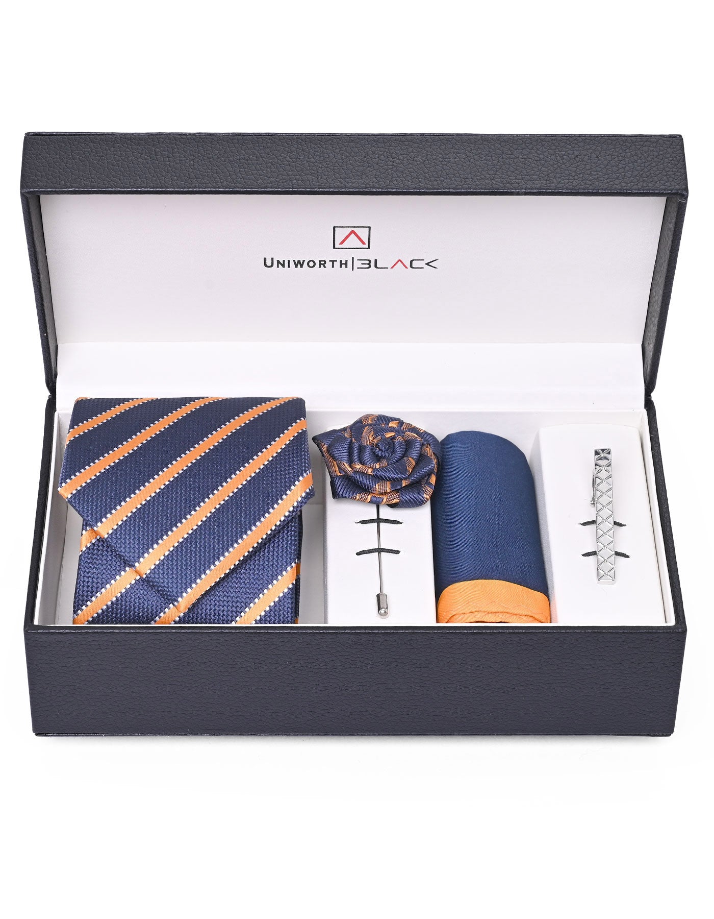 Navy/Rust Stripe Men Accessories Box