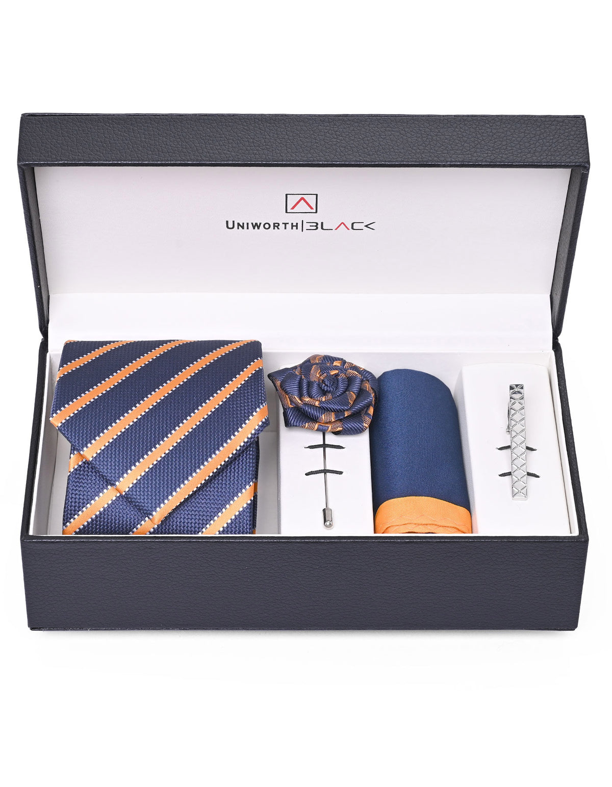 Navy/Rust Stripe Men Accessories Box