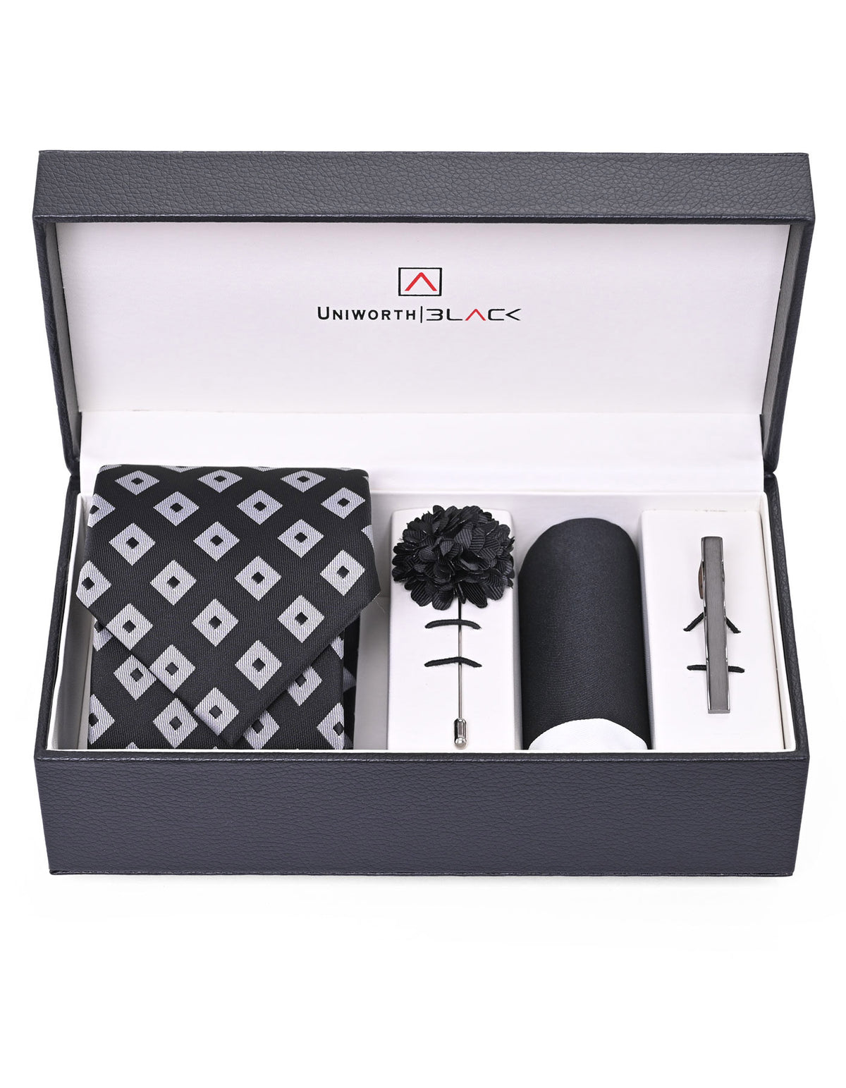 Black/White Texture Men Accessories Box