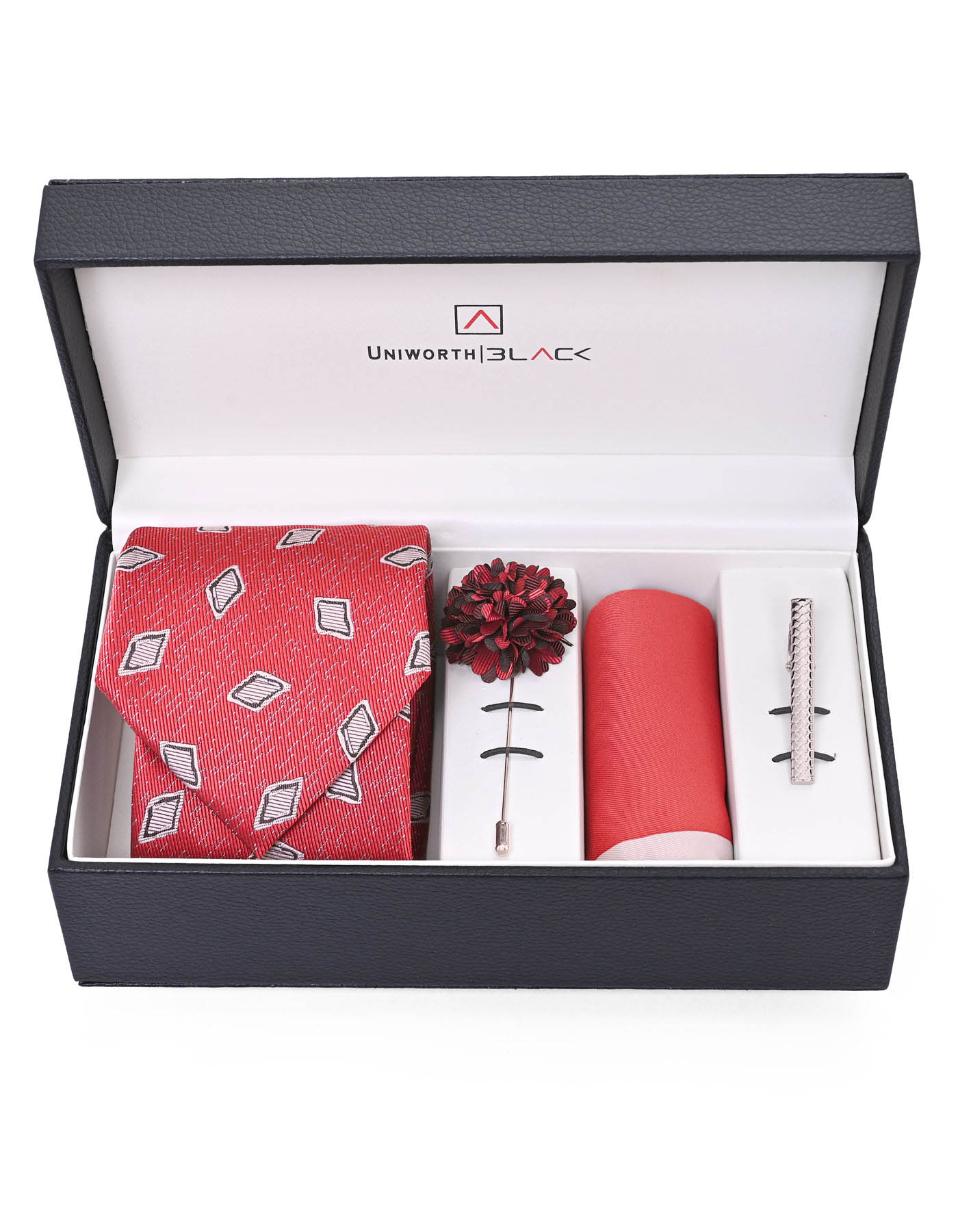 Red/White Texture Men Accessories Box