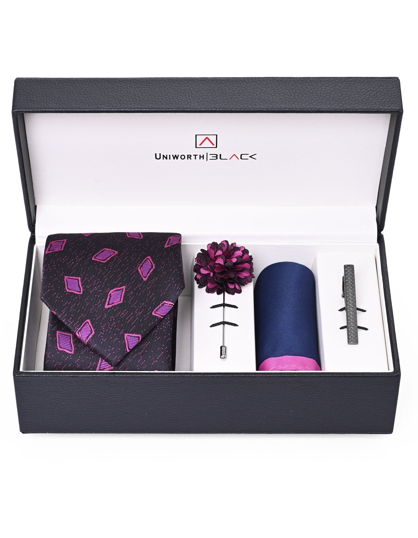 Black/Pink Texture Men Accessories Box