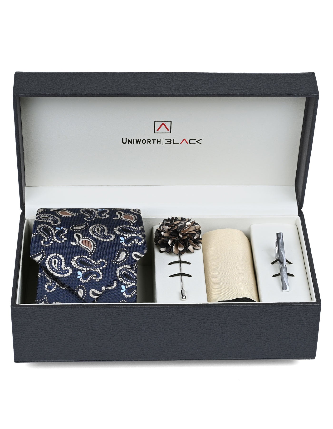 Navy Paisley Men Accessories Box
