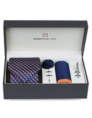 Navy Geometric Men Accessories Box