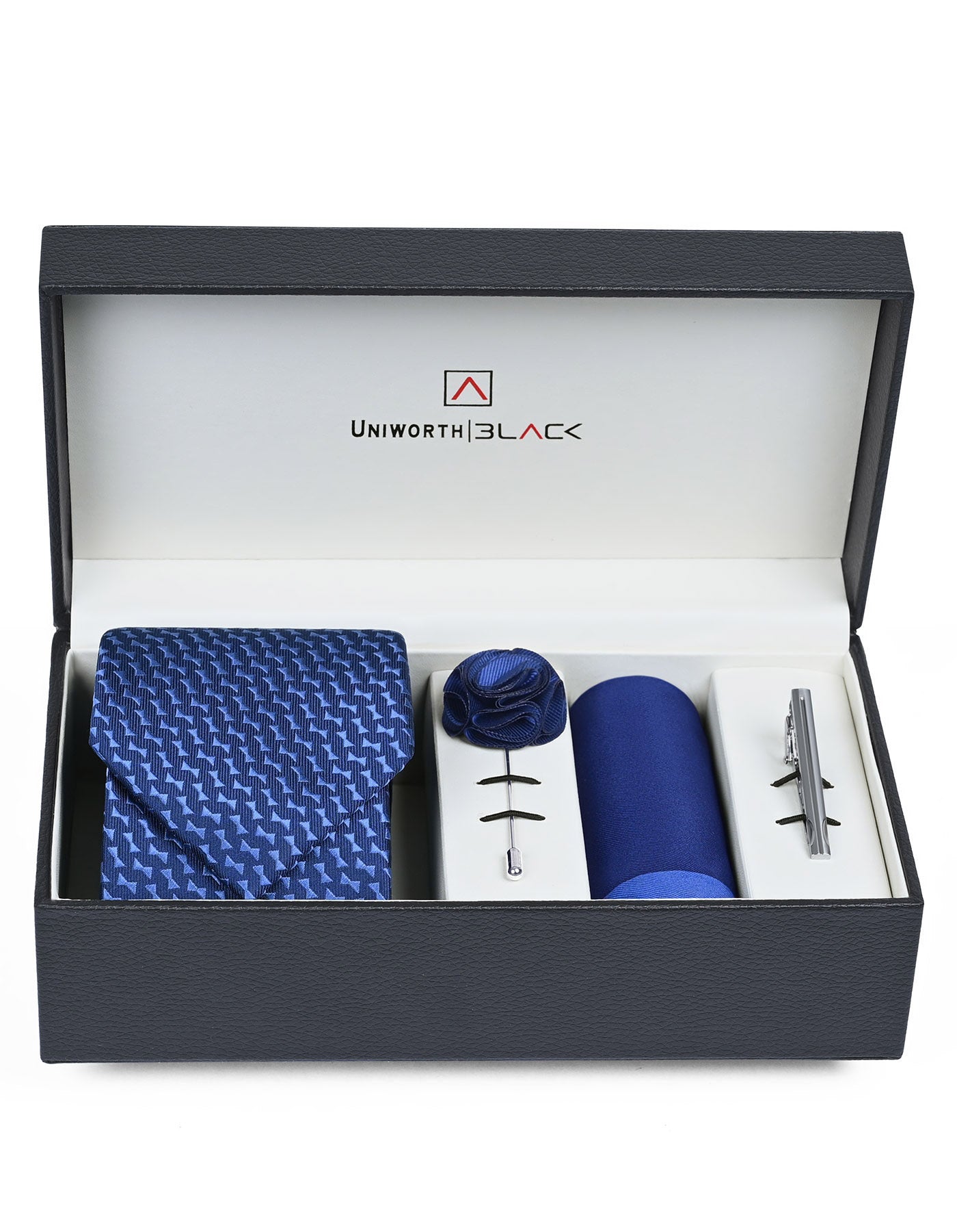 Navy Geometric Men Accessories Box