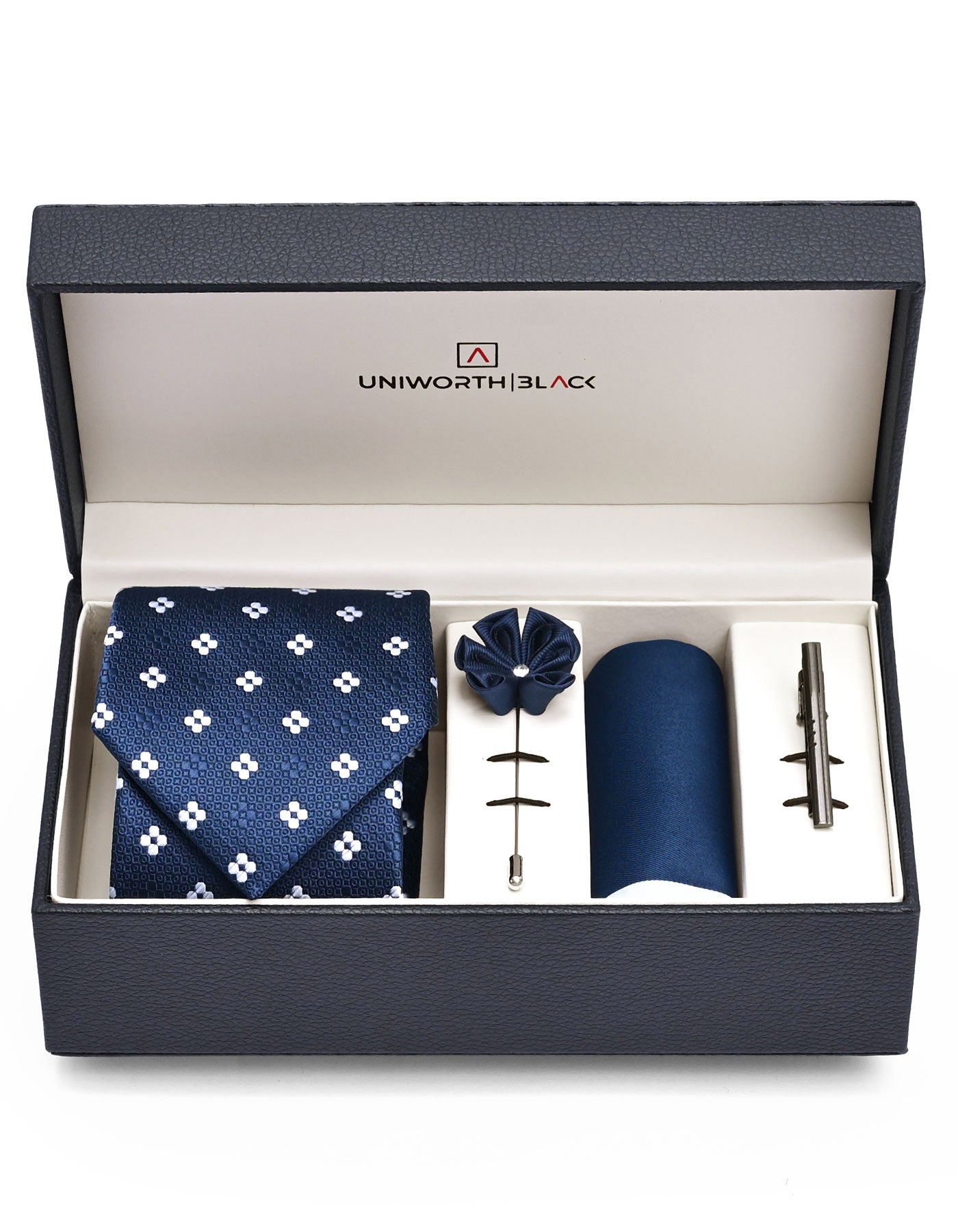 Navy Texture Men Accessories Box