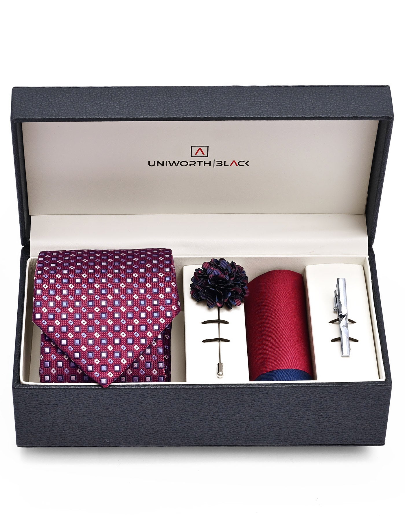 Maroon Dotted Men Accessories Box