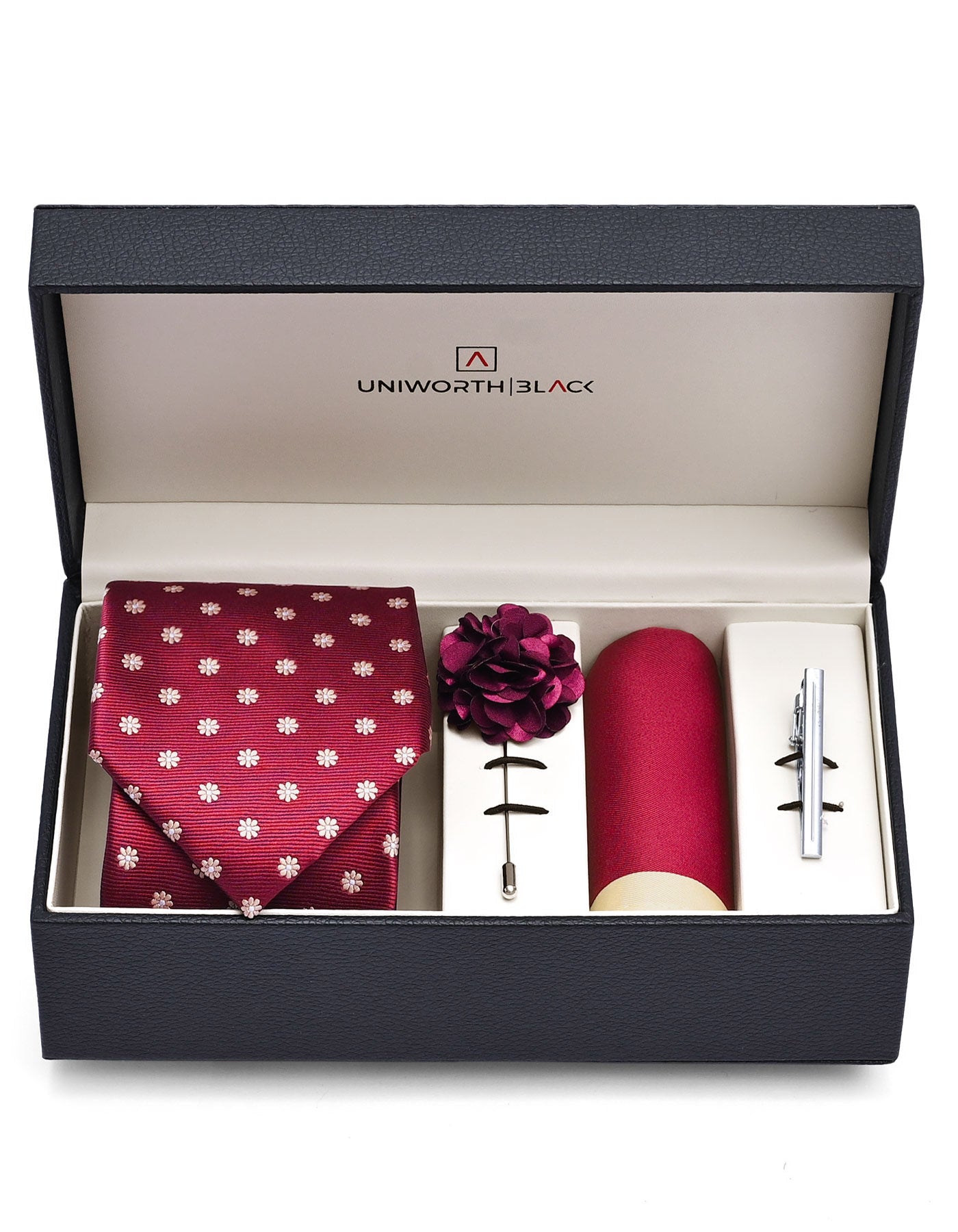 Maroon Dotted Men Accessories Box
