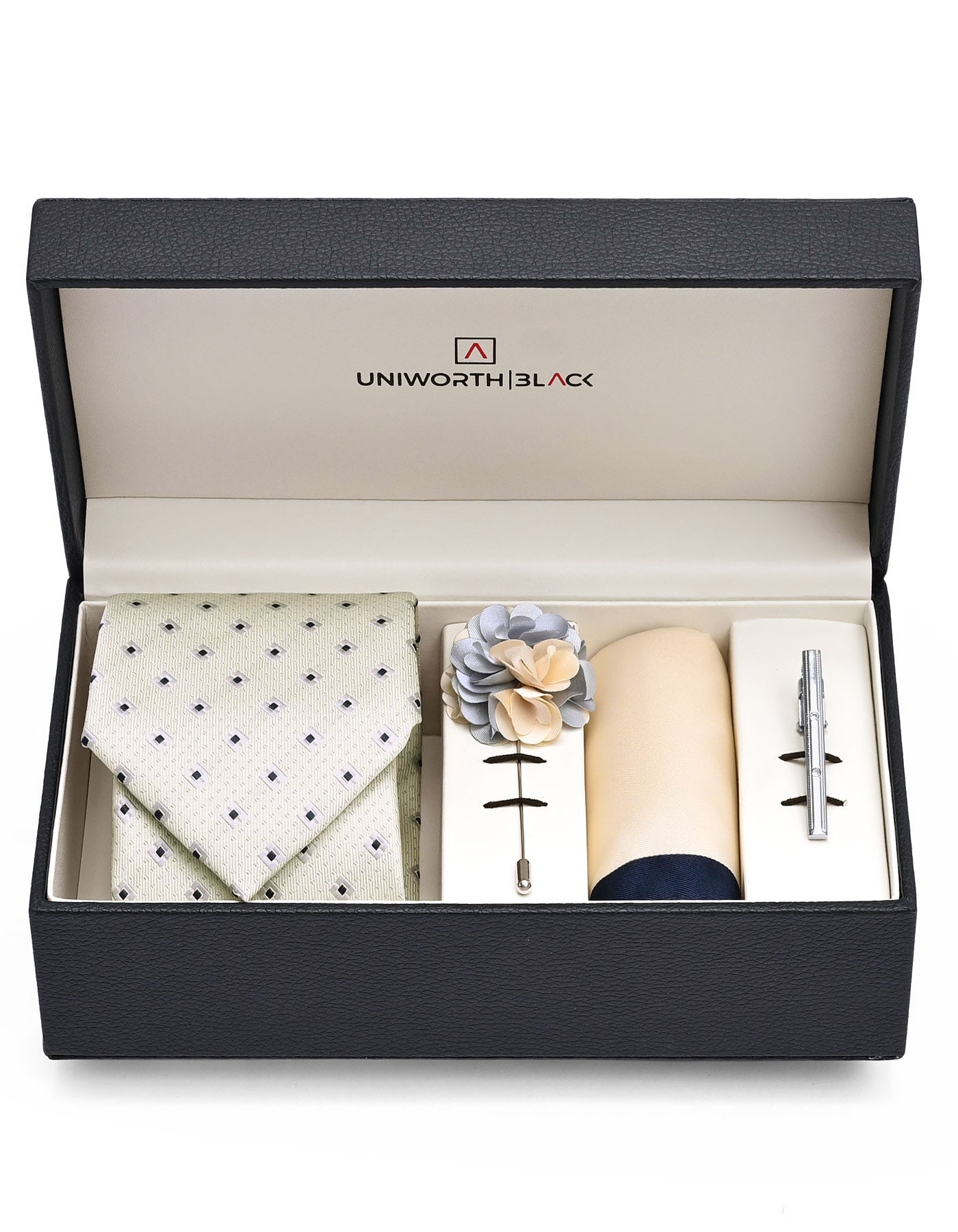 Beige Geometric Men Accessories Box