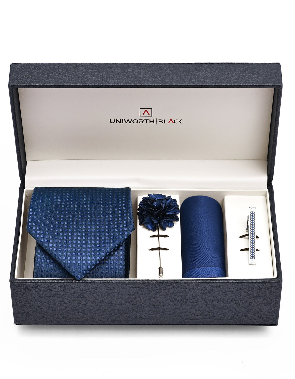 Navy Geometric Men Accessories Box