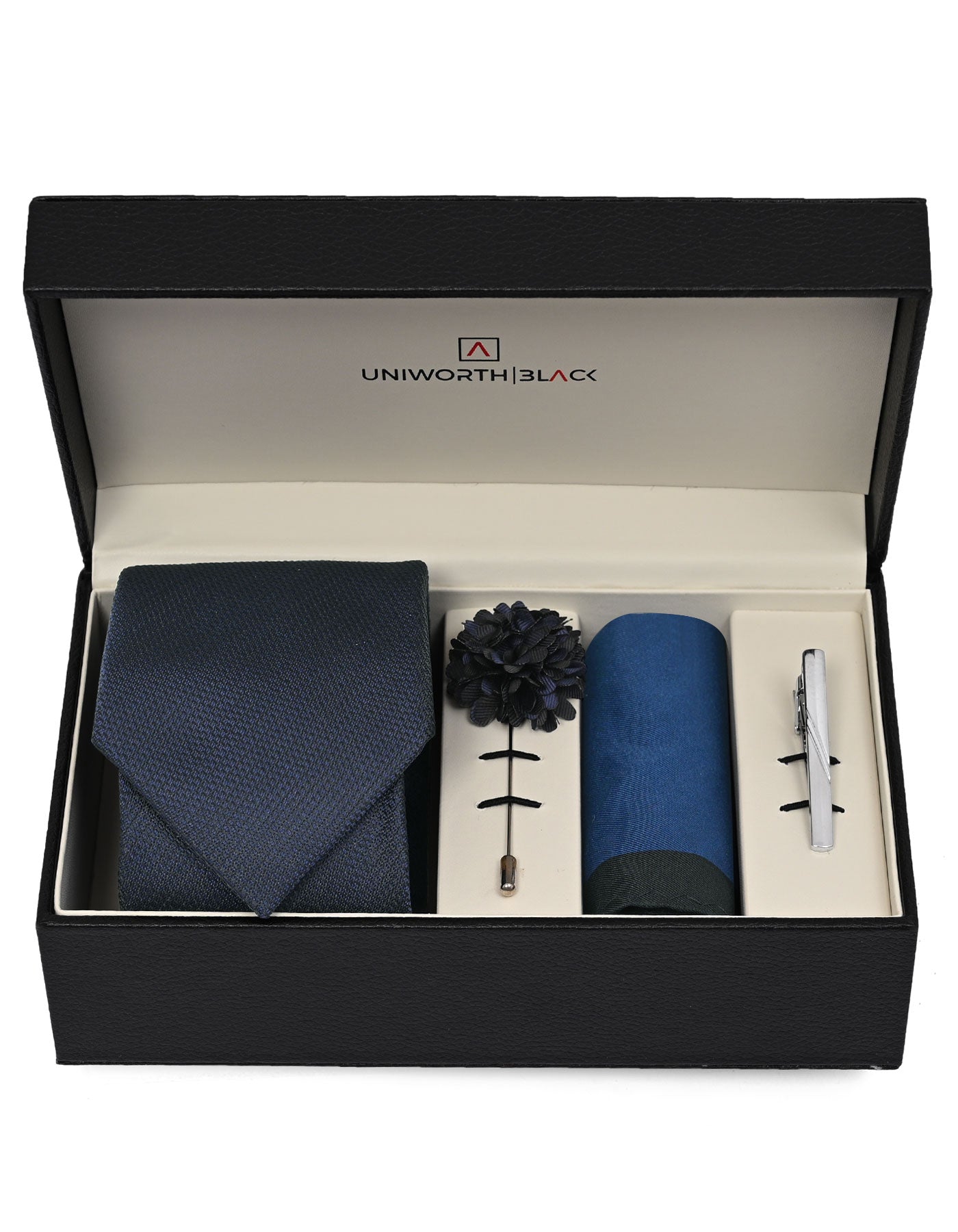 Navy Textured Men Accessories Box