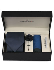 Navy Textured Men Accessories Box