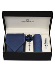 Navy Textured Men Accessories Box