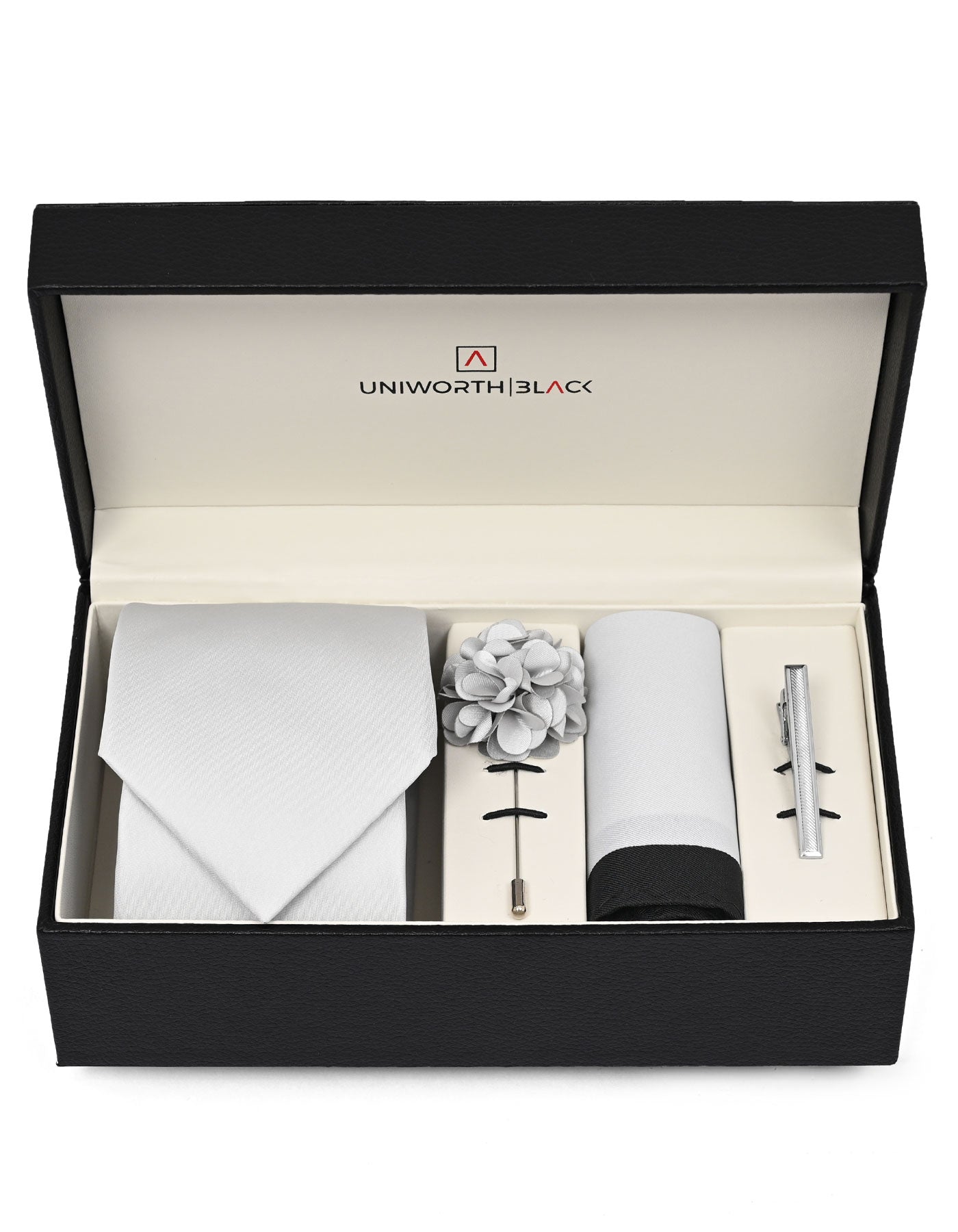 Silver Textured Men Accessories Box