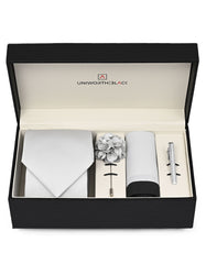 Silver Textured Men Accessories Box