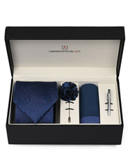 Navy Textured Men Accessories Box