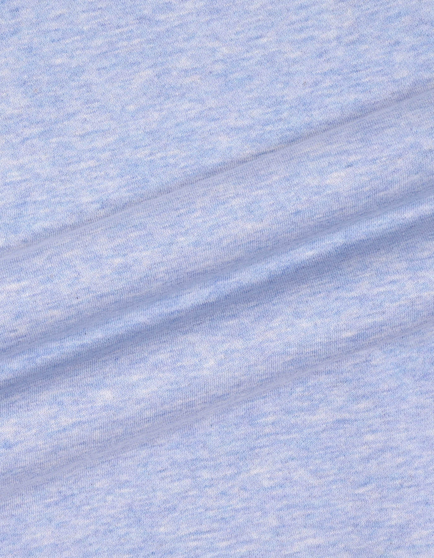 Sky Blue Melange Plain Half Zipper