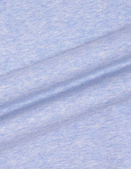 Sky Blue Melange Plain Half Zipper