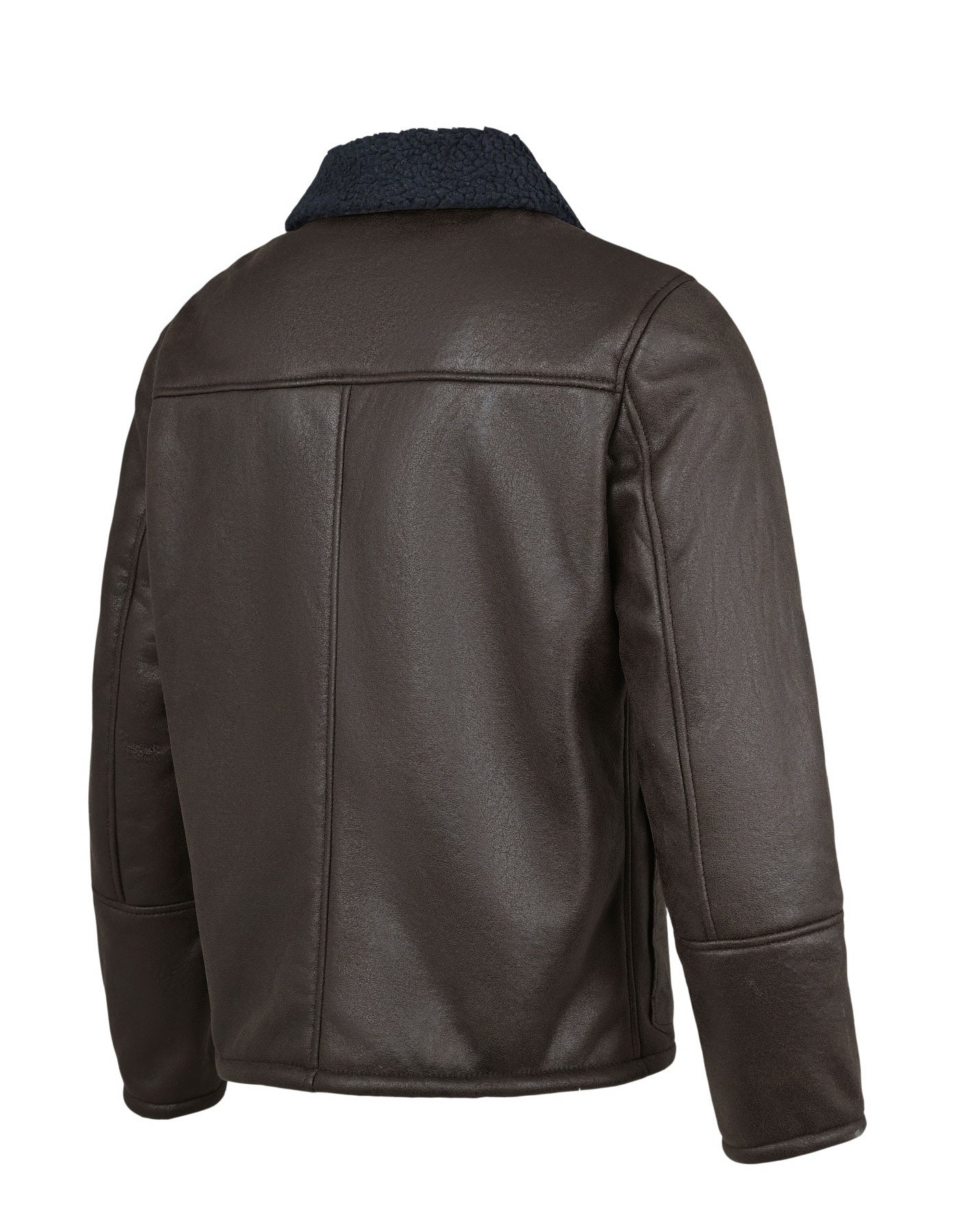 Chocolate Shearling Collar Aviator Jacket