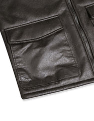 Chocolate Shearling Collar Aviator Jacket