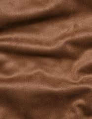 Brown Plain Faux Suede Aviator Jacket