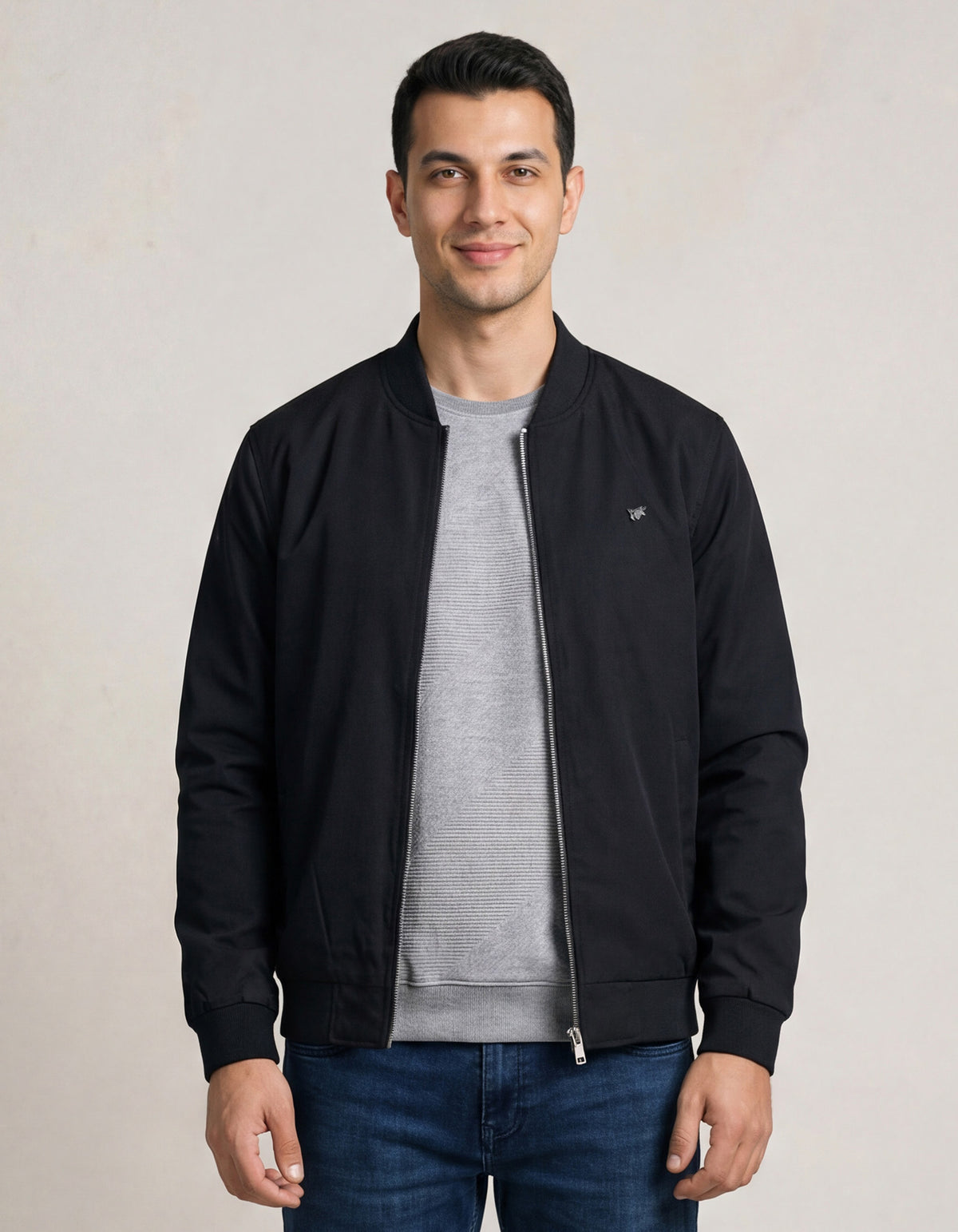 Black Plain Bomber Jacket